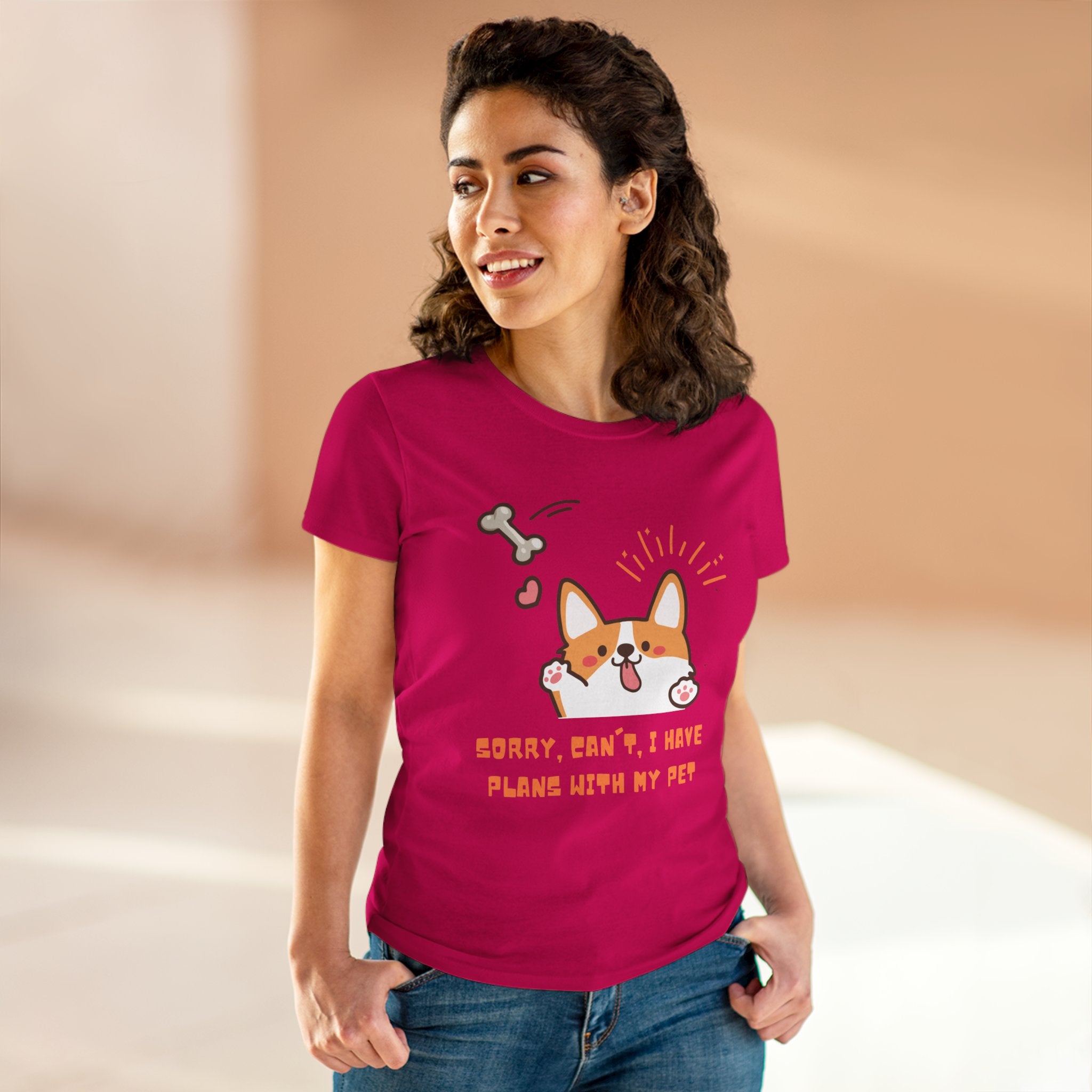 Chick Shirts ~ Sorry, can't. I have plans with my pet. Women's Tee