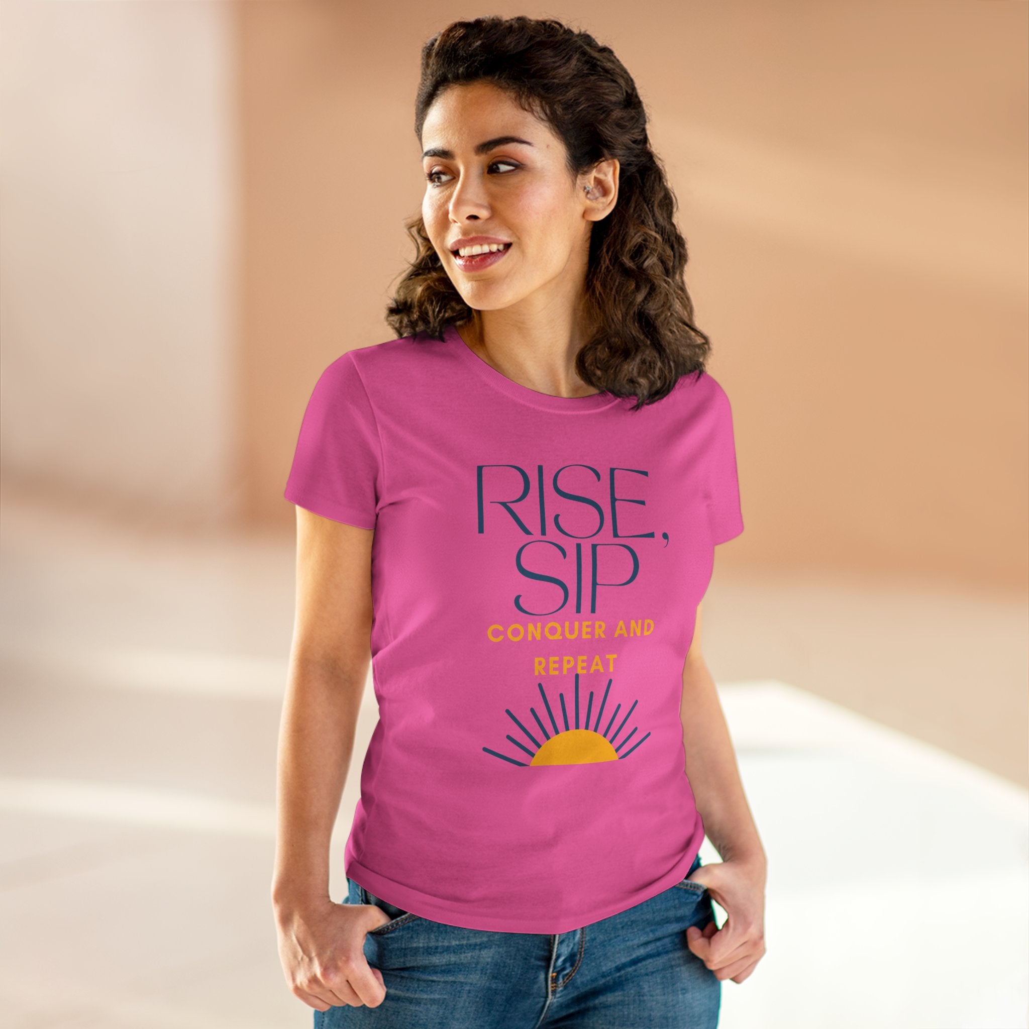 Chick-Shirts ~ Rise, Sip, Conquer and Repeat Women's Tee