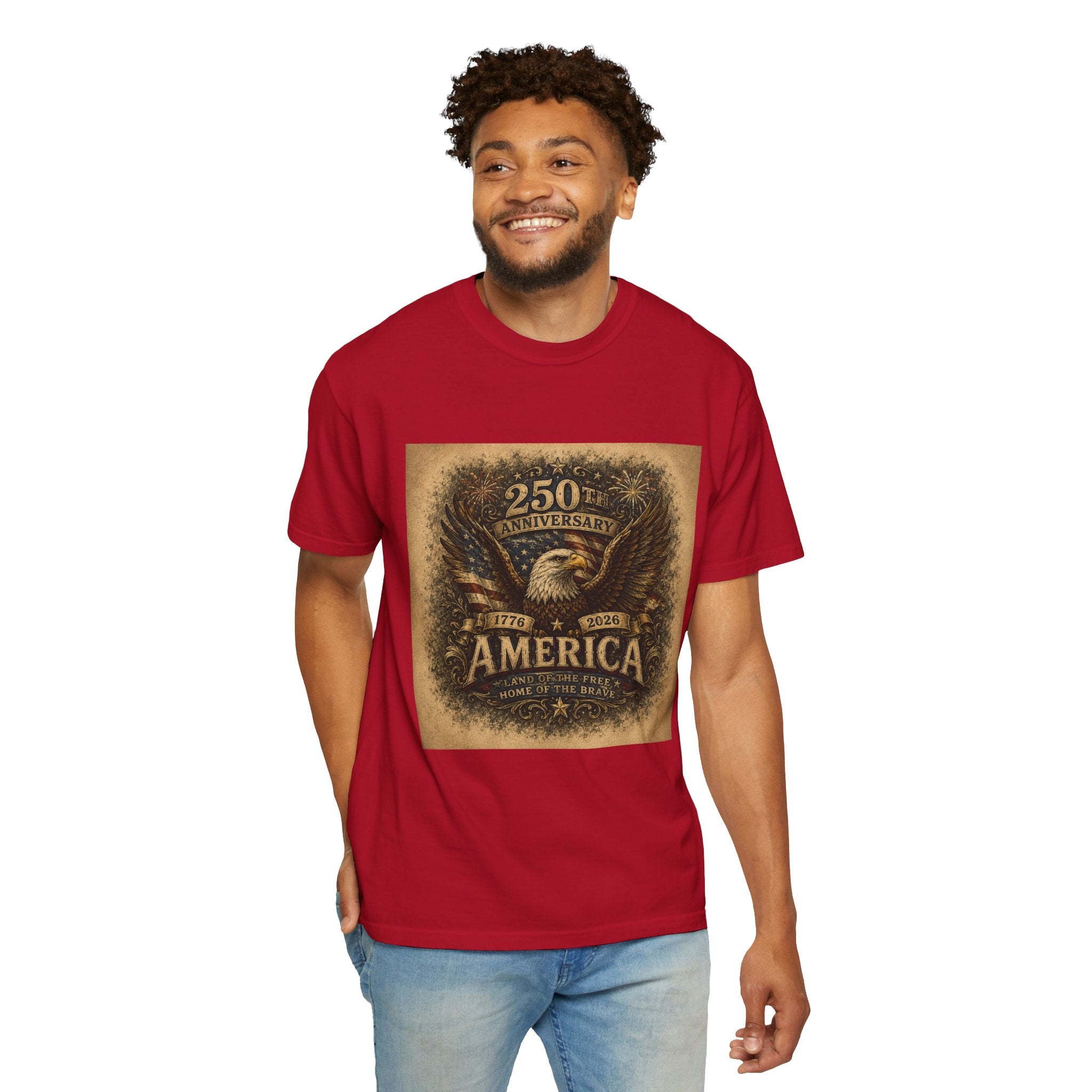 America 250th Anniversary — Land of the Free. Home of the Brave. T-Shirt