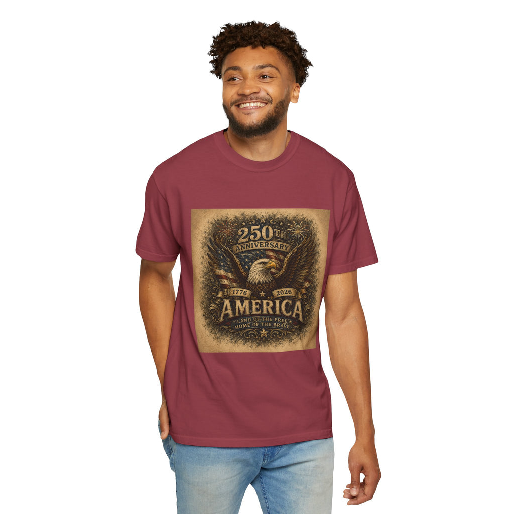 America 250th Anniversary — Land of the Free. Home of the Brave. T-Shirt