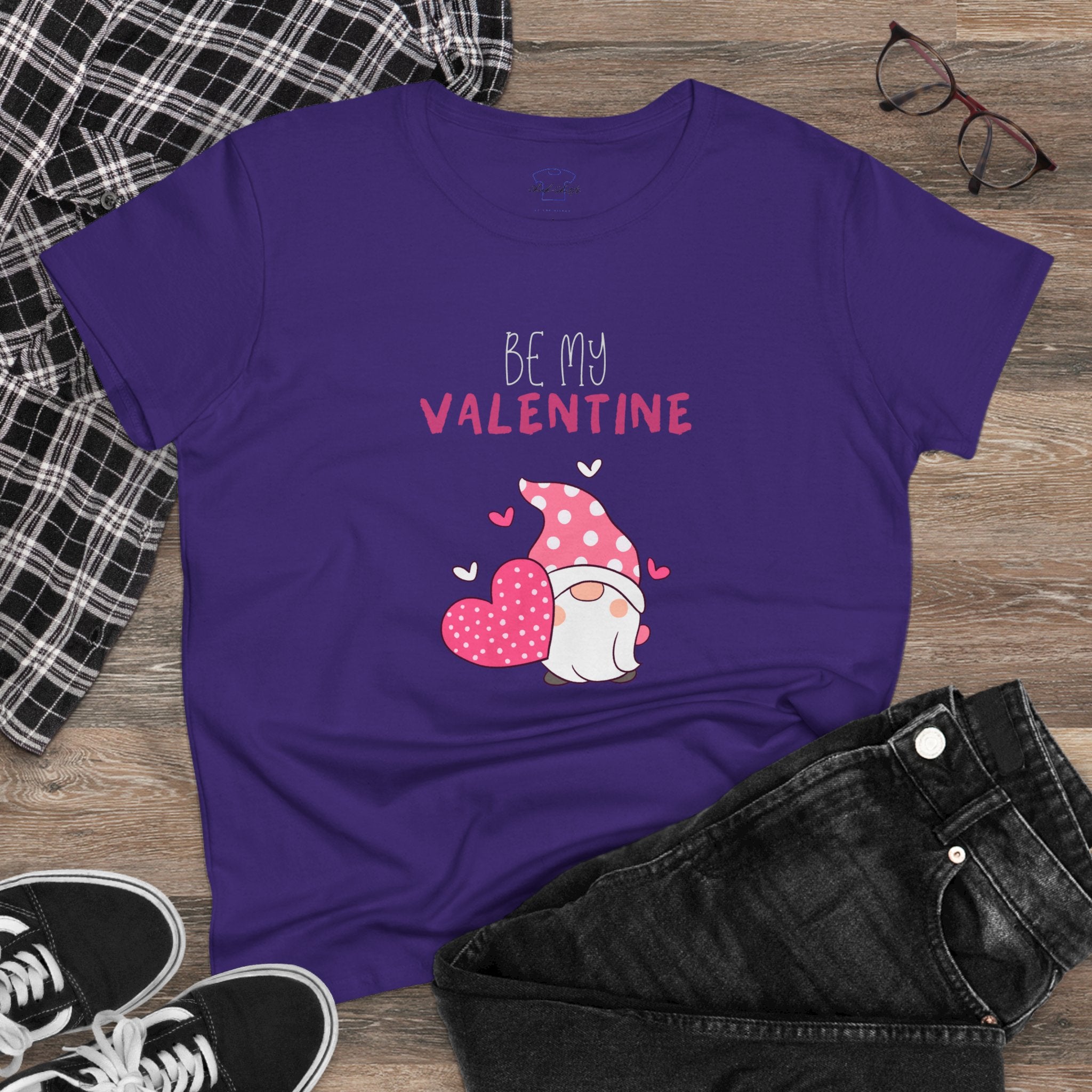Gnome Be My Valentine ~ Women's Midweight Cotton Tee