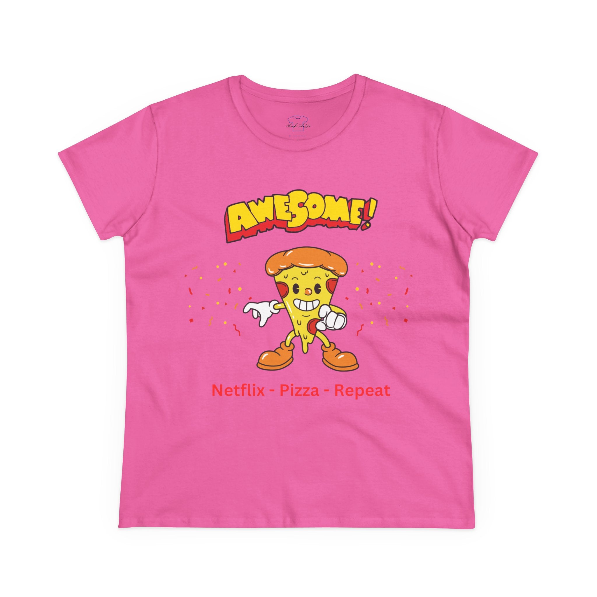 Dude-Shirts ~ Netflix - Pizza - Repeat ~ Cotton Tee