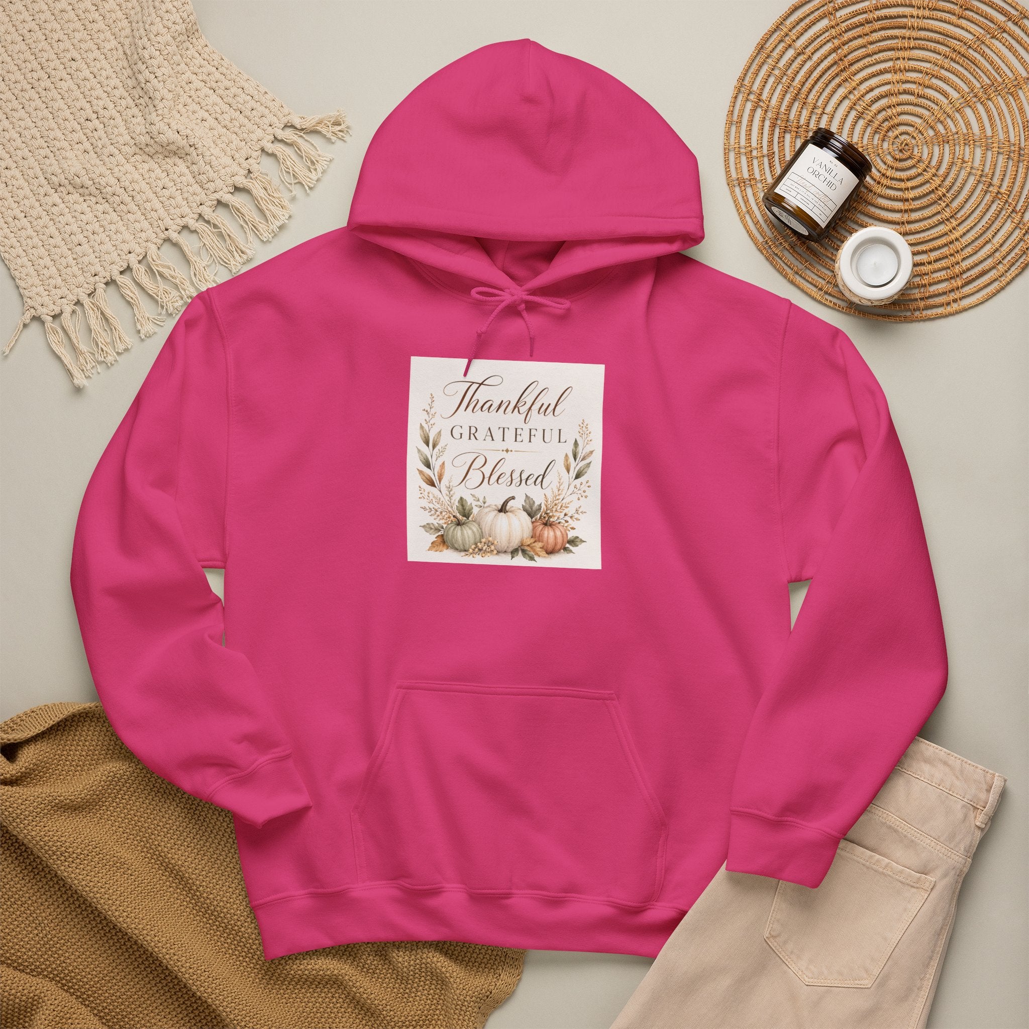 Chick-Shirts ~ Thankful Grateful Blessed Hoodie