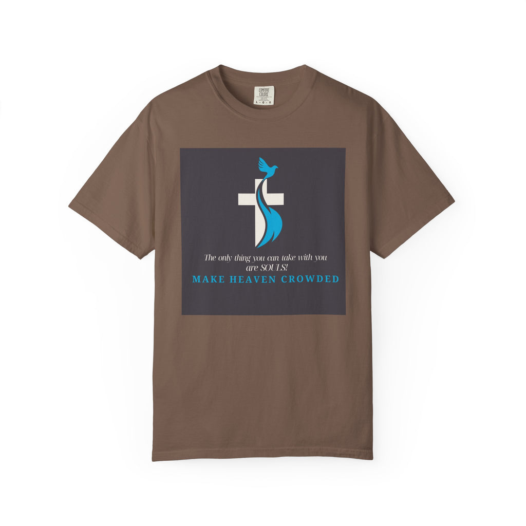 Dude-Shirts — “Make Heaven Crowded” Cross & Dove Inspirational Tee