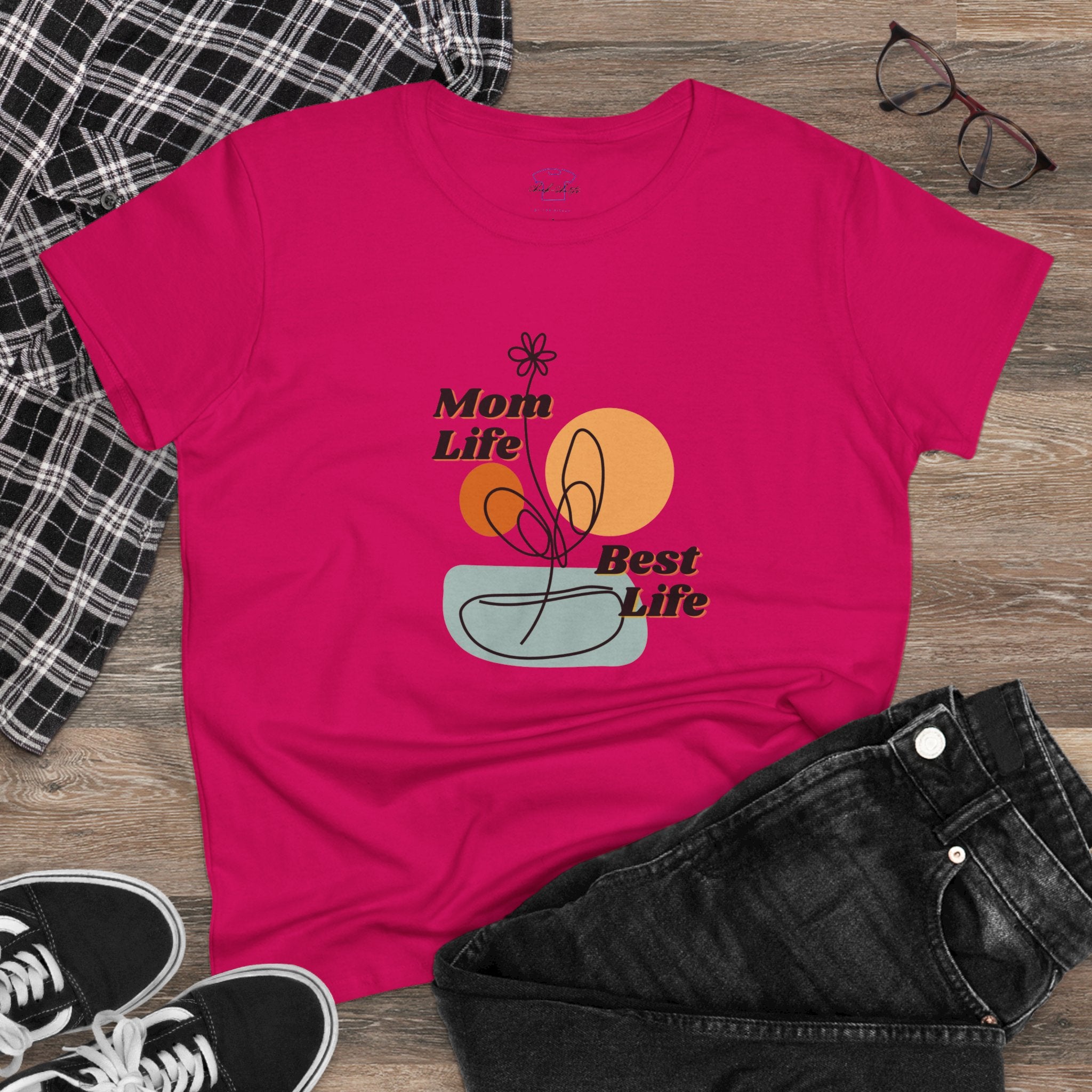 Mom life. Best Life. ~ Women's Midweight Cotton Tee