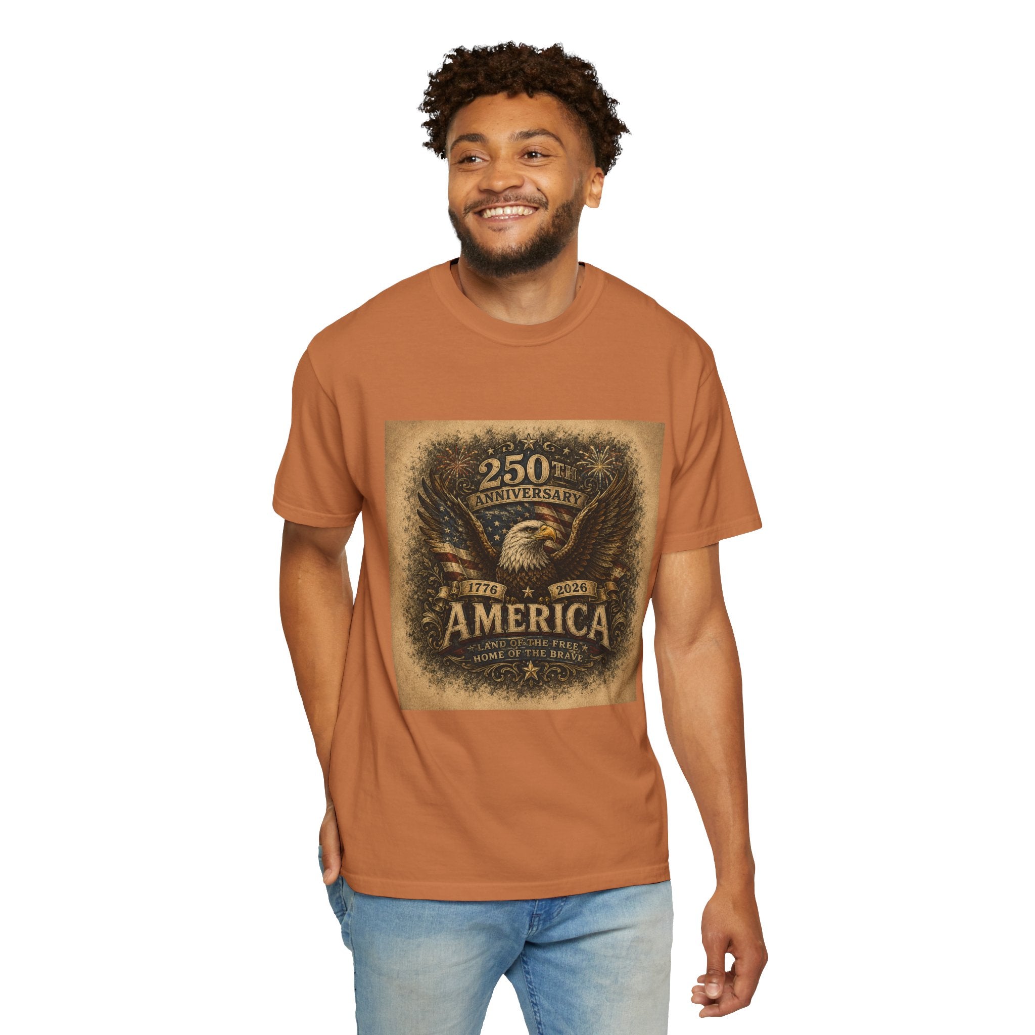 America 250th Anniversary — Land of the Free. Home of the Brave. T-Shirt