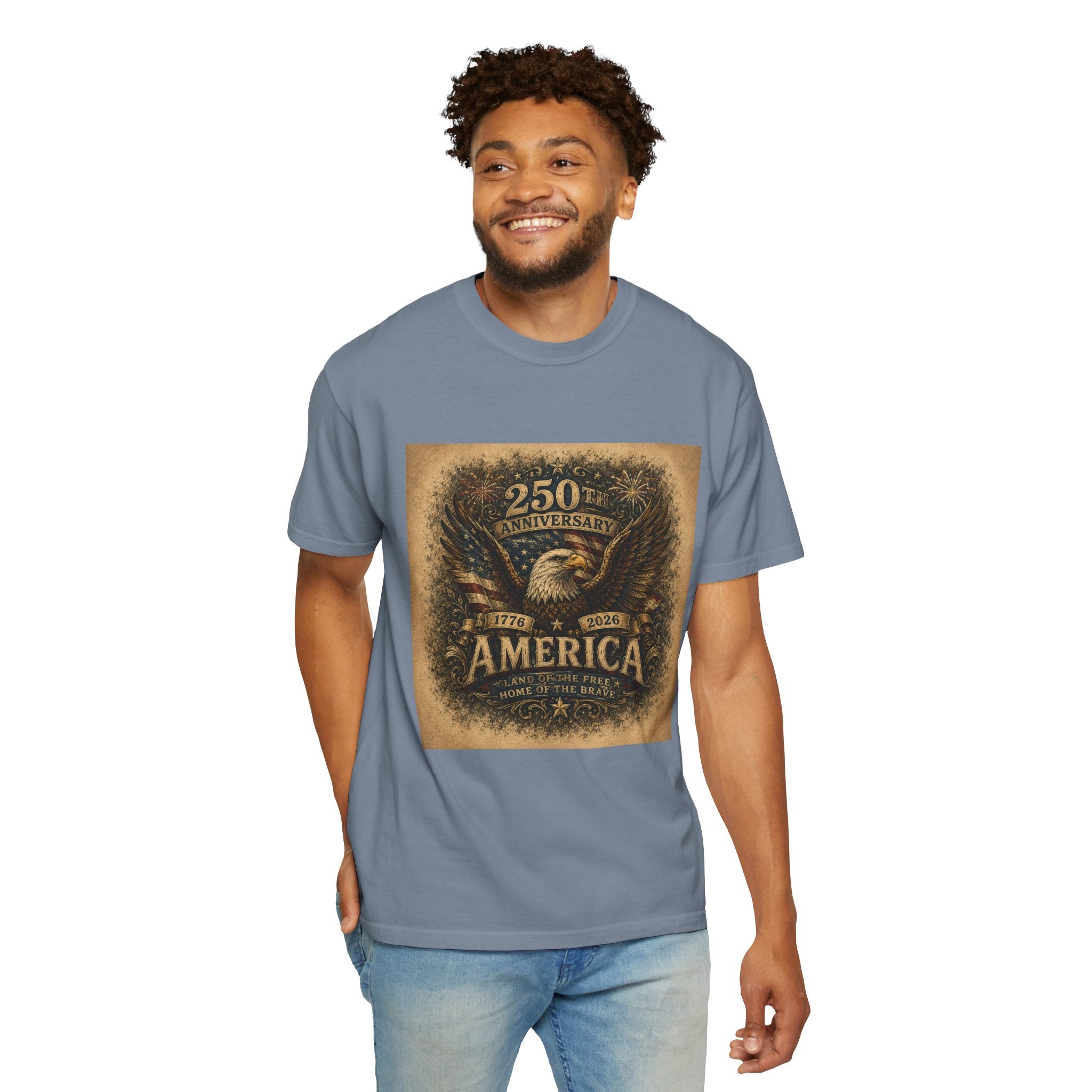 America 250th Anniversary — Land of the Free. Home of the Brave. T-Shirt