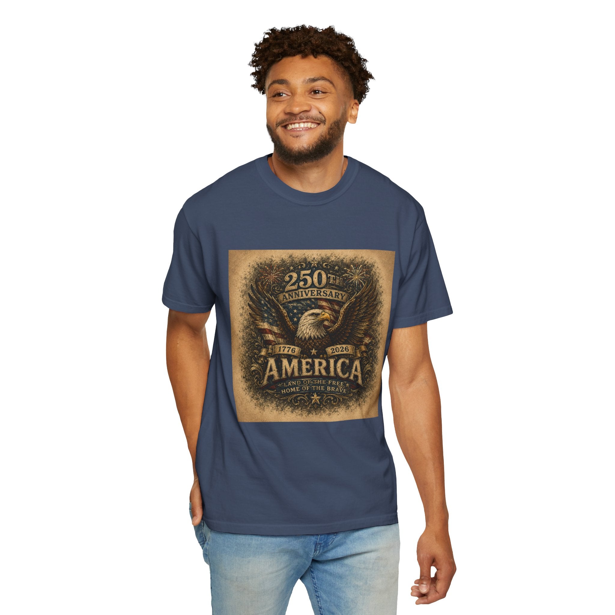 America 250th Anniversary — Land of the Free. Home of the Brave. T-Shirt