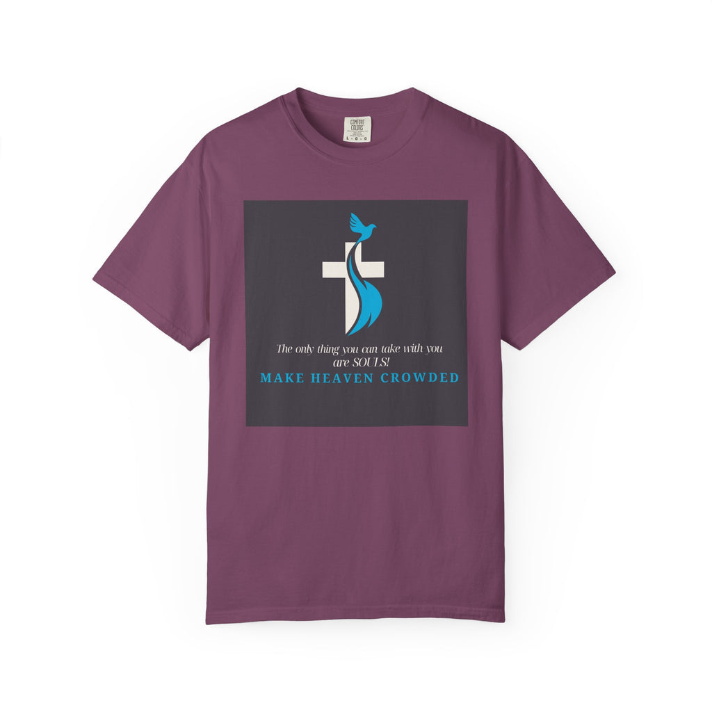 Dude-Shirts — “Make Heaven Crowded” Cross & Dove Inspirational Tee
