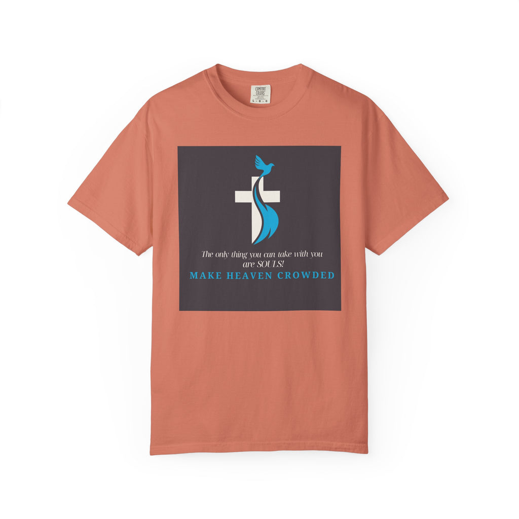 Dude-Shirts — “Make Heaven Crowded” Cross & Dove Inspirational Tee
