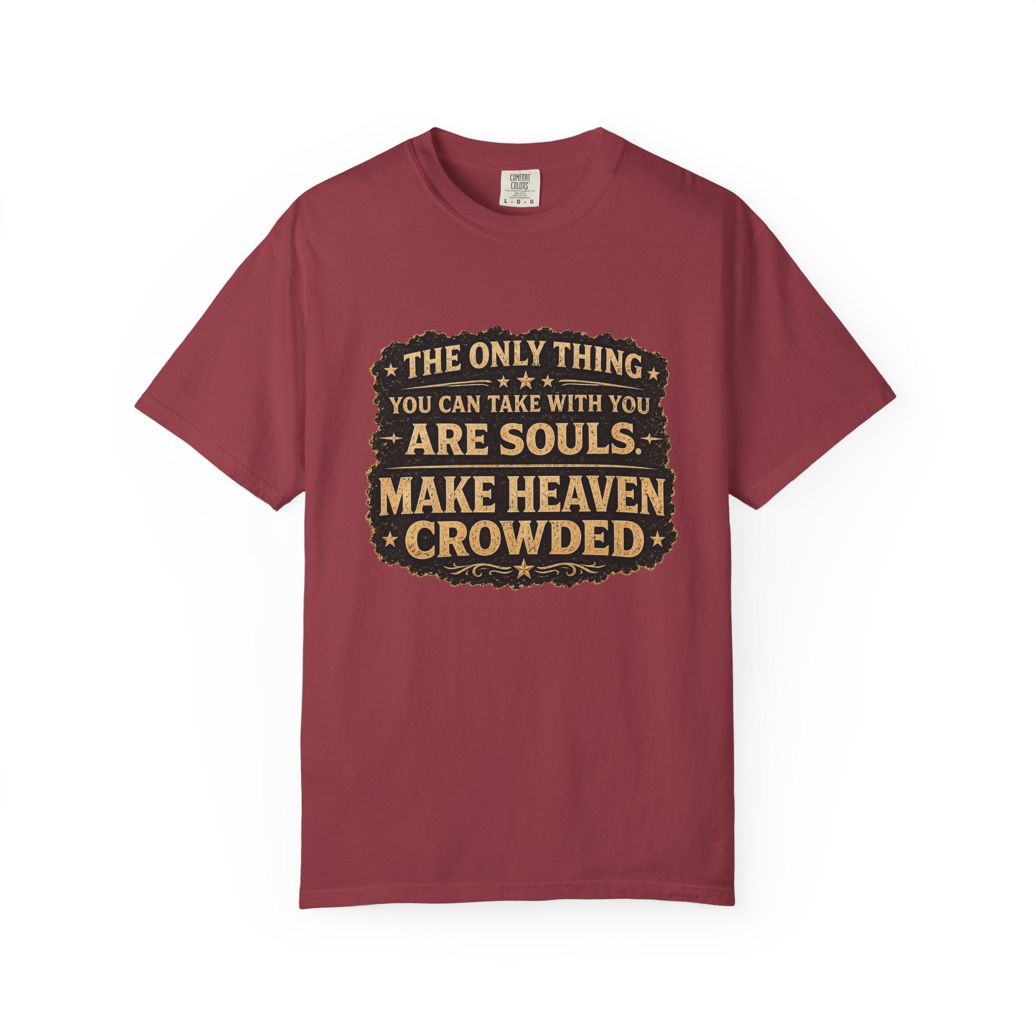 Dude-Shirts — “Make Heaven Crowded” Cross & Dove Inspirational Tee