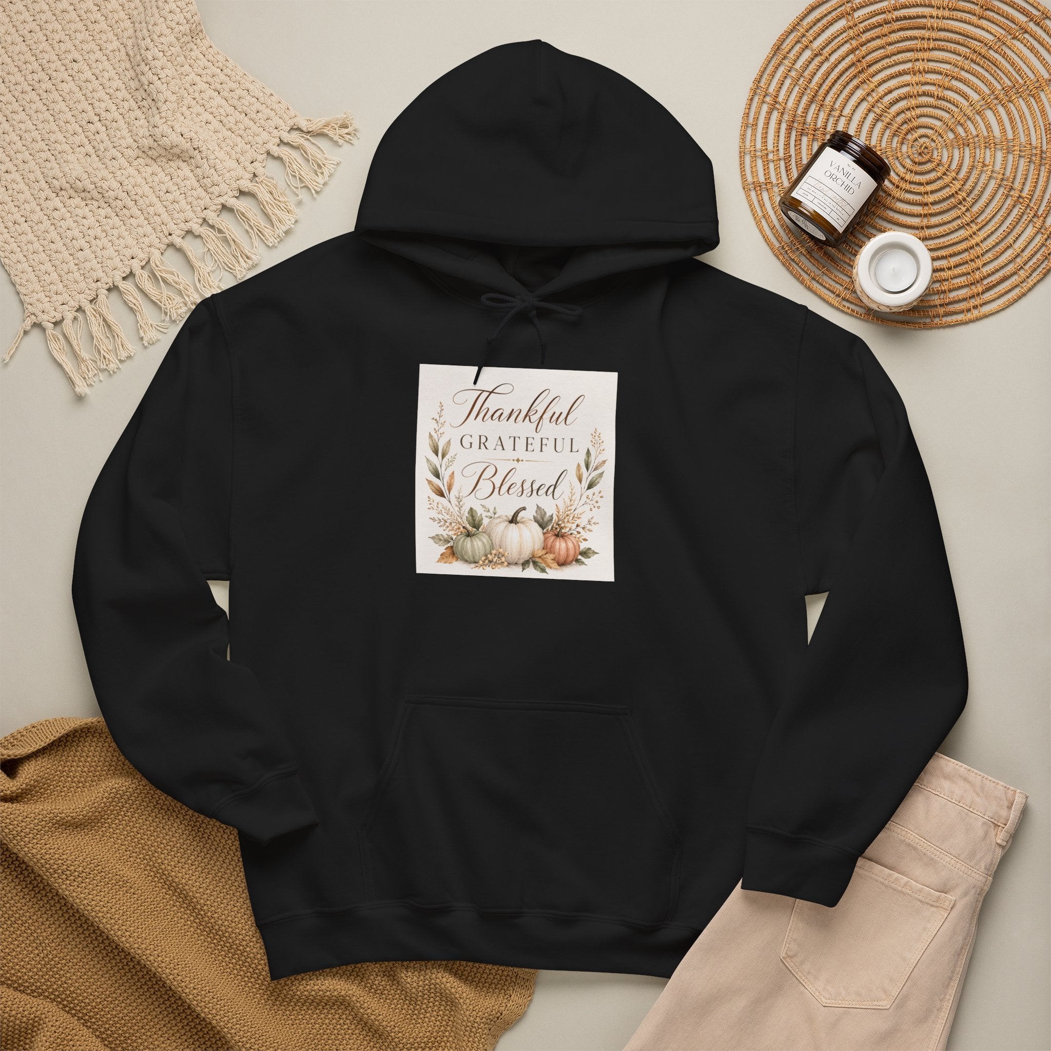 Chick-Shirts ~ Thankful Grateful Blessed Hoodie