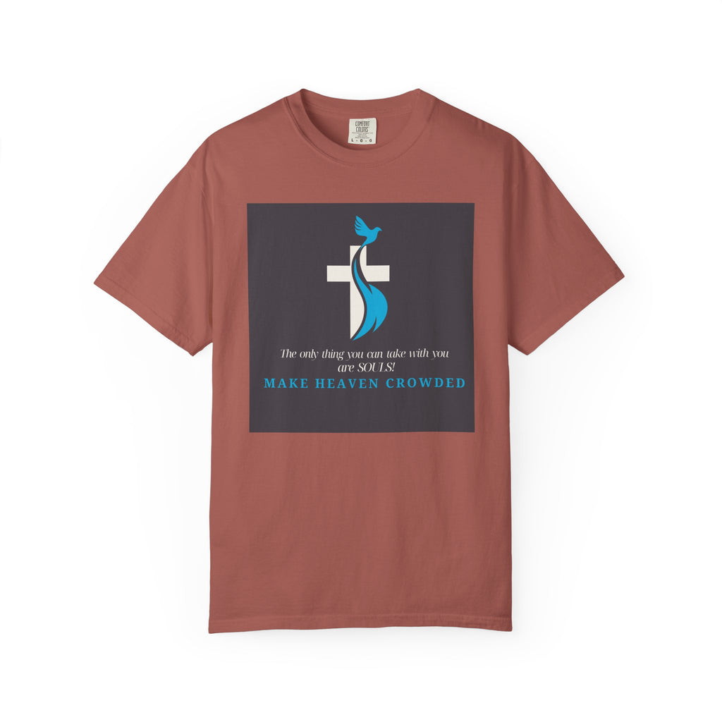 Dude-Shirts — “Make Heaven Crowded” Cross & Dove Inspirational Tee