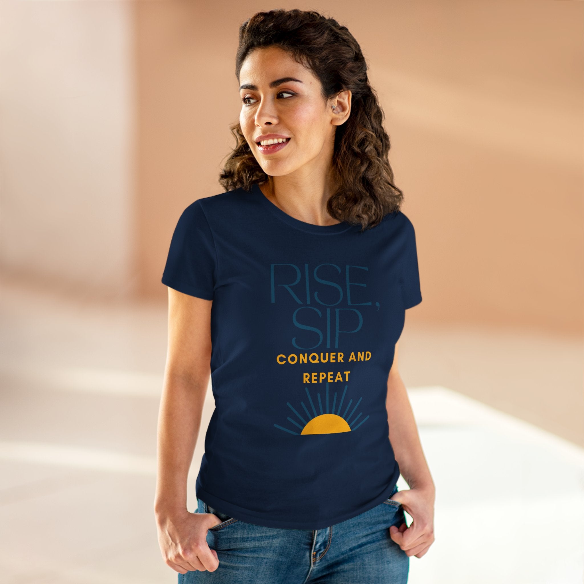 Chick-Shirts ~ Rise, Sip, Conquer and Repeat Women's Tee