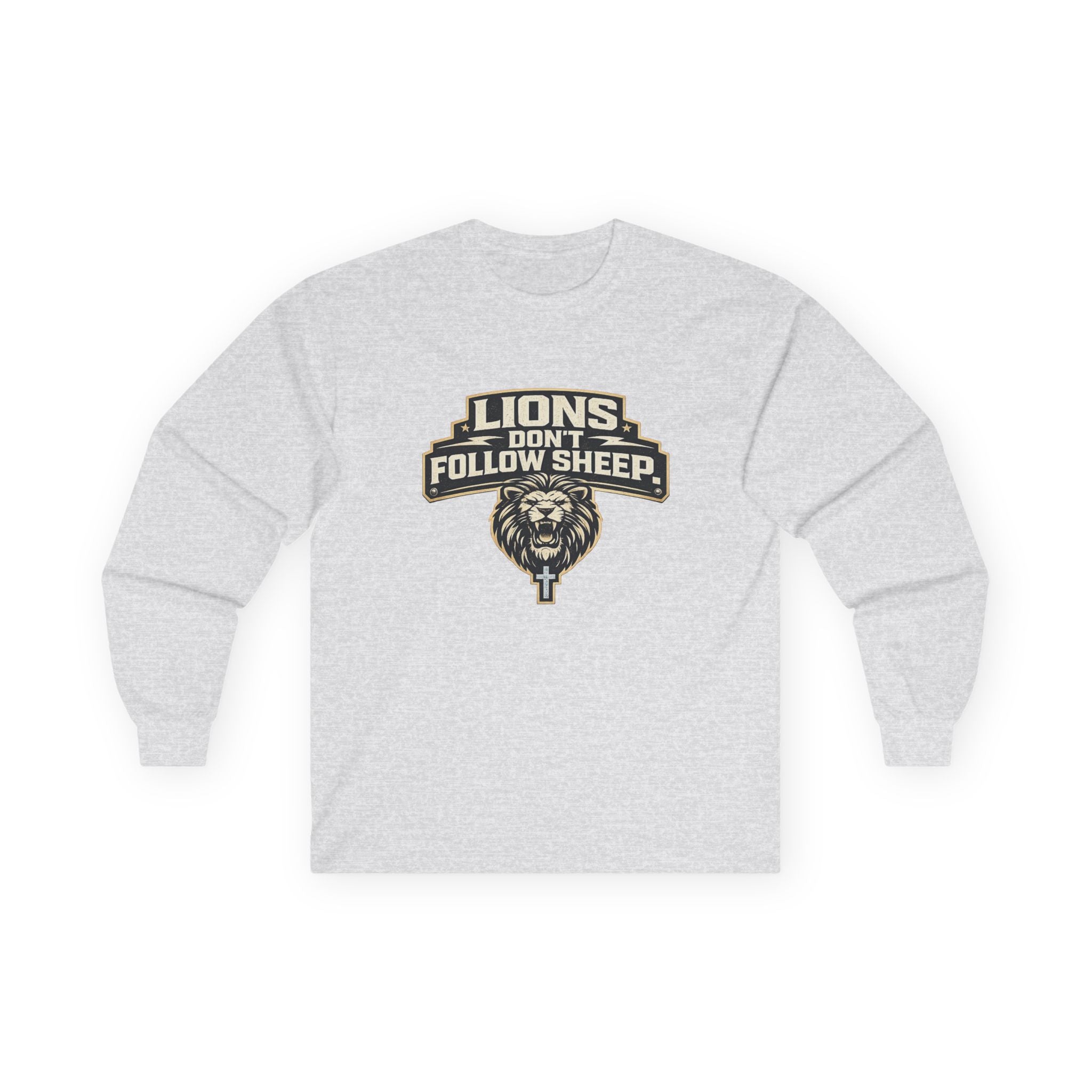 Dude-Shirts ~ LIONS DON'T FOLLOW SHEEP Long Sleeve Graphic Tee