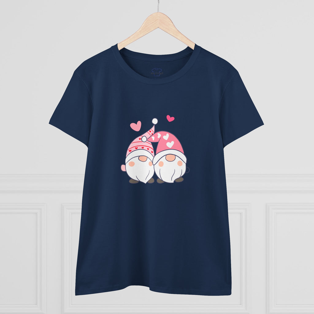 Gnome Couple Love ~ Women's Midweight Cotton Tee