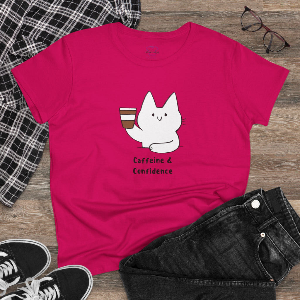 Caffeine & Confidence ~ Women's Midweight Cotton Tee