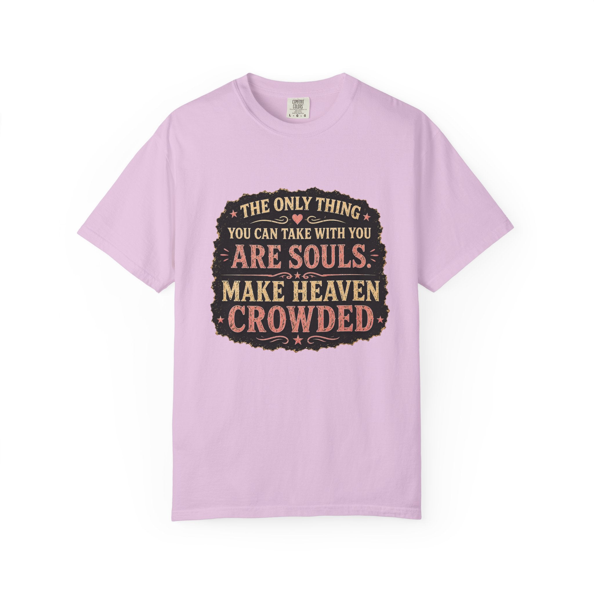 Chick-Shirts — “Make Heaven Crowded” Cross and Dove Inspirational Tee
