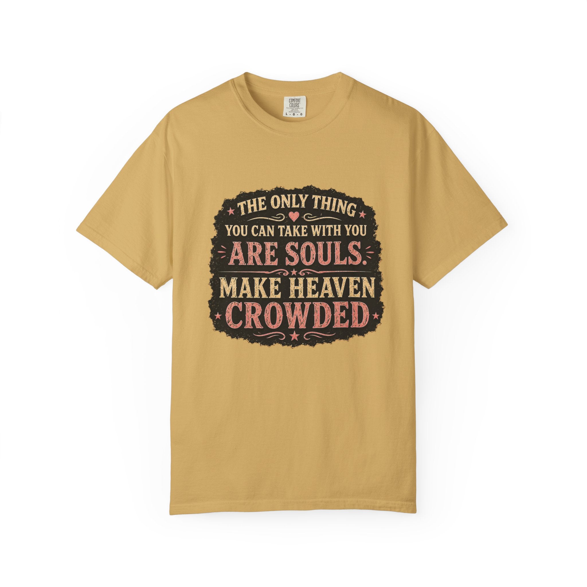 Chick-Shirts — “Make Heaven Crowded” Cross and Dove Inspirational Tee
