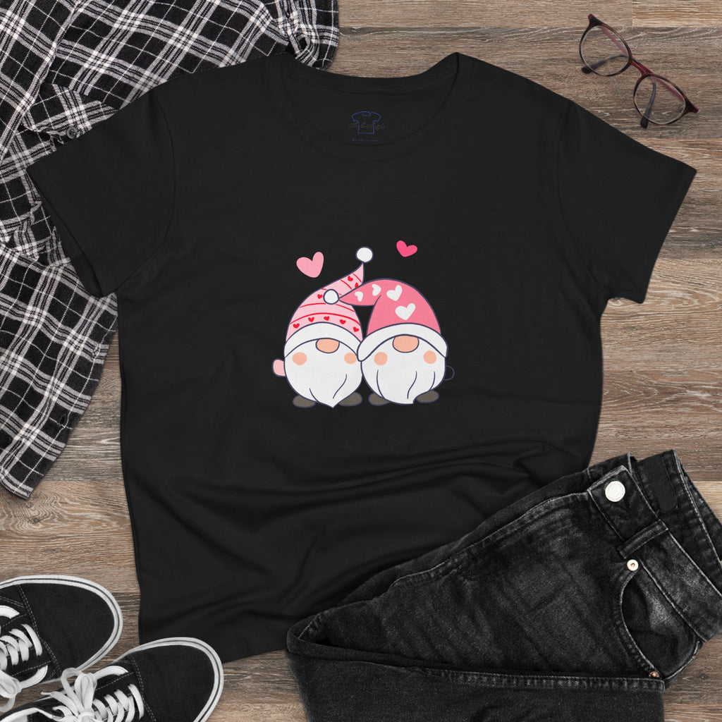 Gnome Couple Love ~ Women's Midweight Cotton Tee