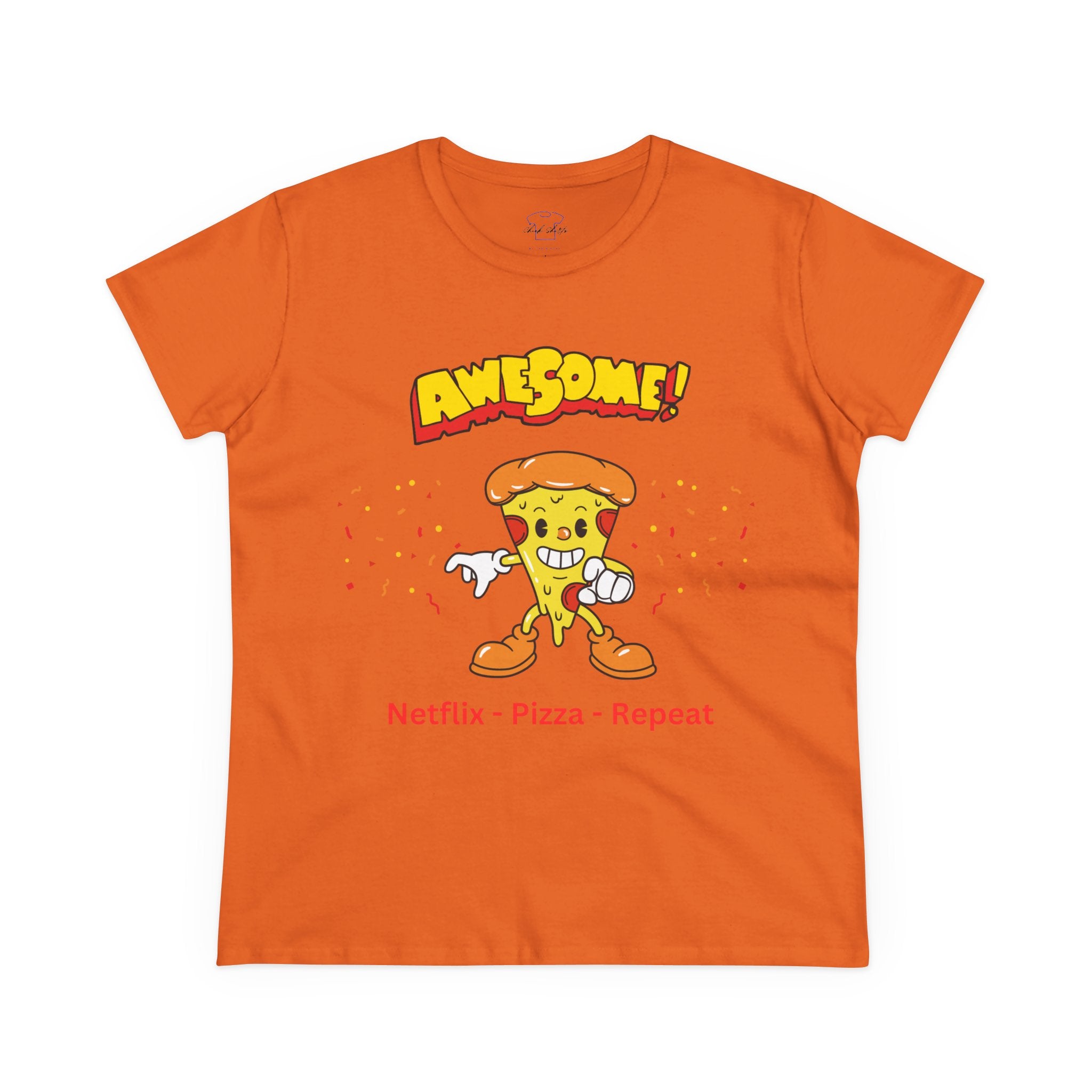 Dude-Shirts ~ Netflix - Pizza - Repeat ~ Cotton Tee