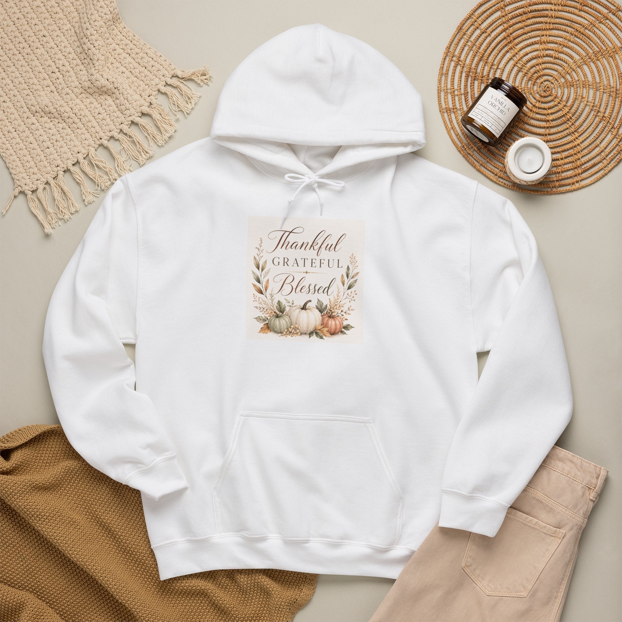 Chick-Shirts ~ Thankful Grateful Blessed Hoodie