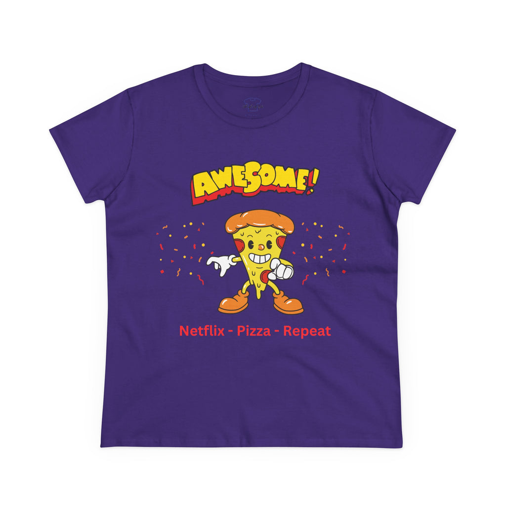 Dude-Shirts ~ Netflix - Pizza - Repeat ~ Cotton Tee