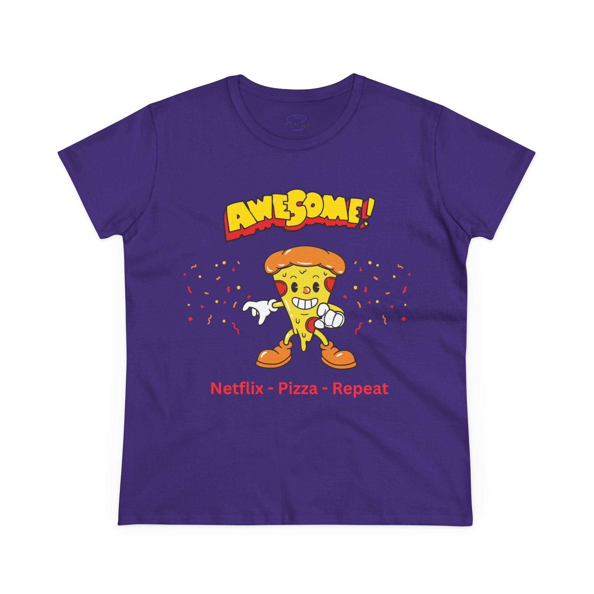Dude-Shirts ~ Netflix - Pizza - Repeat ~ Cotton Tee