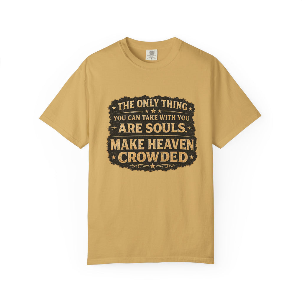 Dude-Shirts — “Make Heaven Crowded” Cross & Dove Inspirational Tee