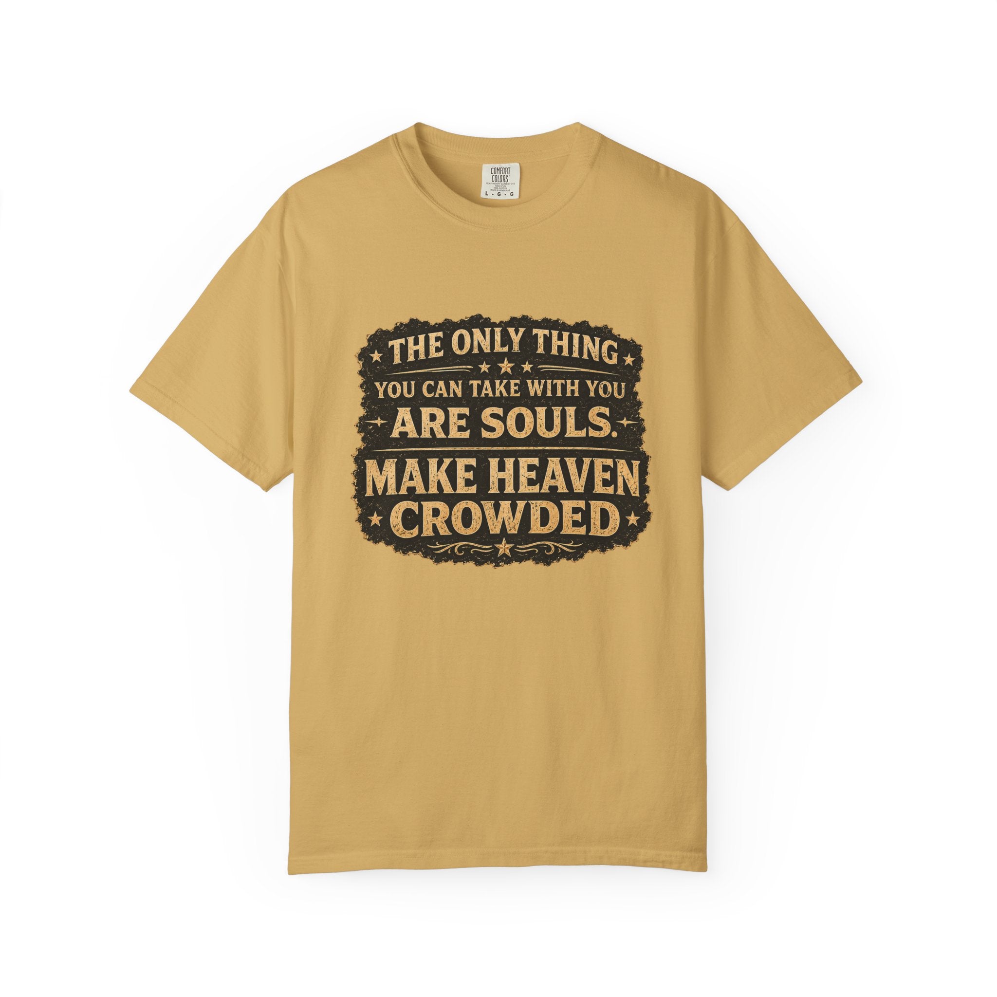 Dude-Shirts — “Make Heaven Crowded” Cross & Dove Inspirational Tee