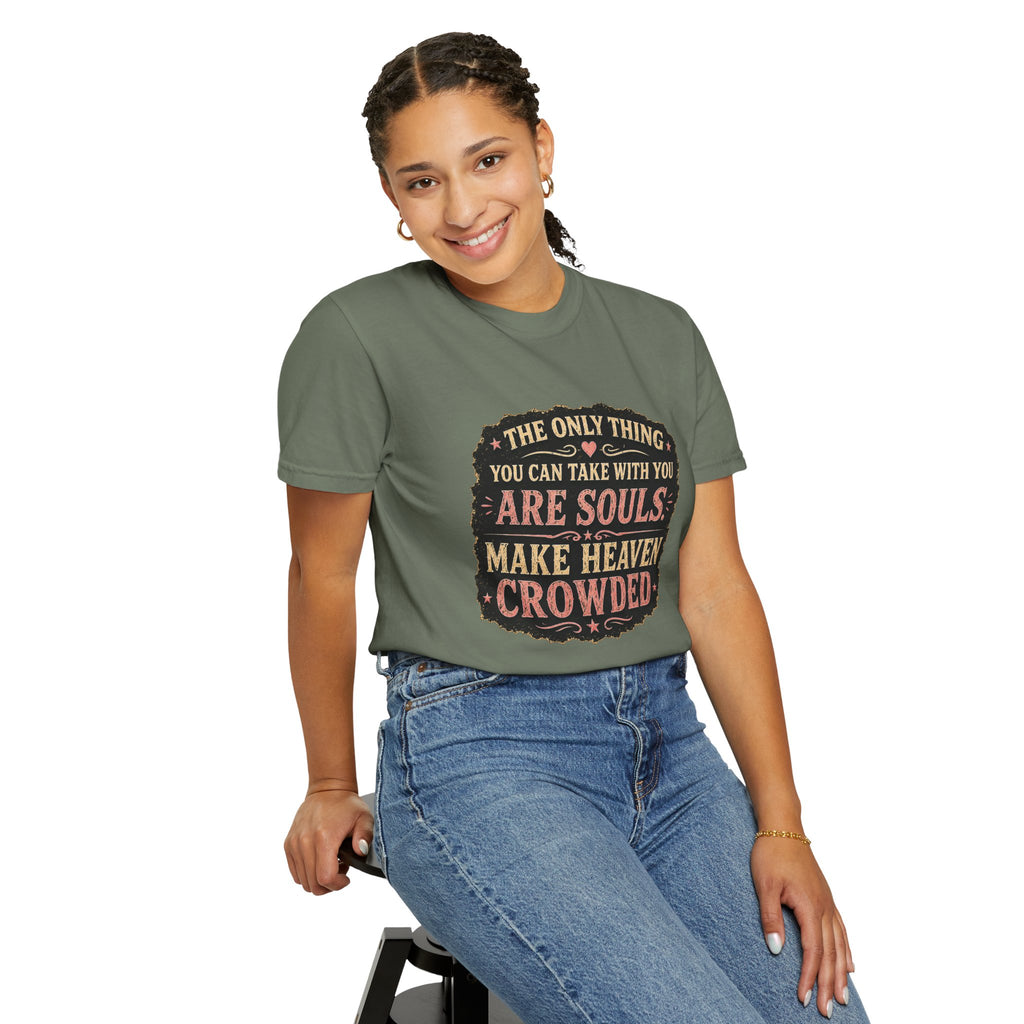 Chick-Shirts — “Make Heaven Crowded” Cross and Dove Inspirational Tee