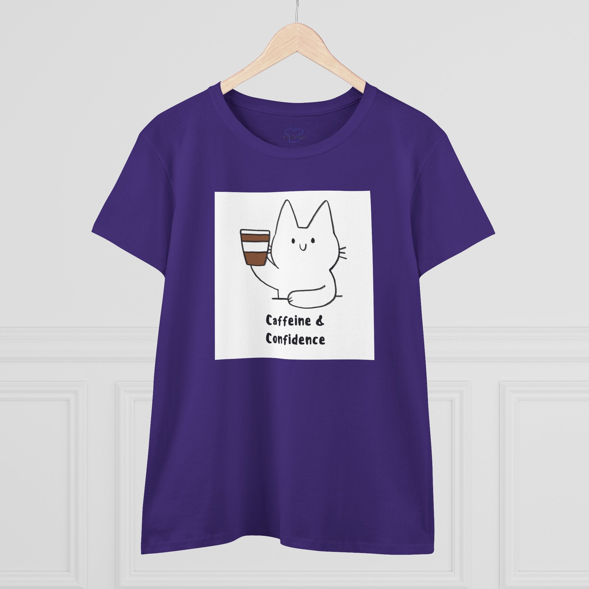 Caffeine & Confidence ~ Women's Midweight Cotton Tee