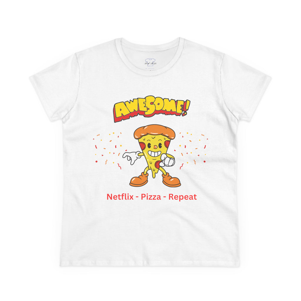 Dude-Shirts ~ Netflix - Pizza - Repeat ~ Cotton Tee