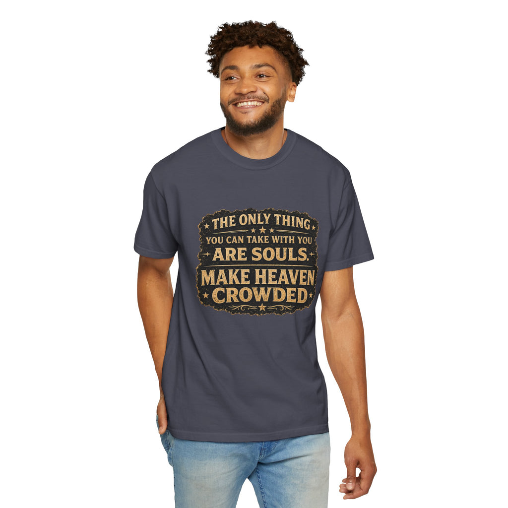 Dude-Shirts — “Make Heaven Crowded” Cross & Dove Inspirational Tee
