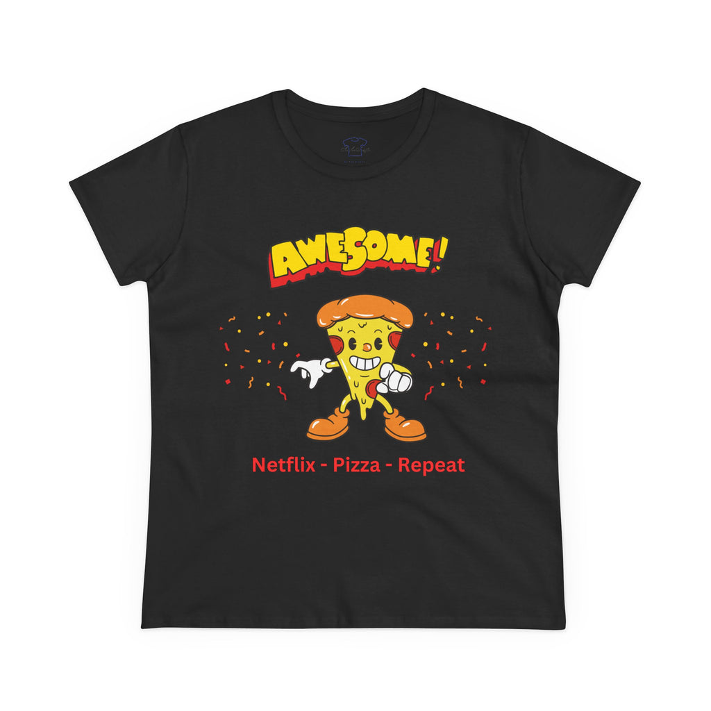 Dude-Shirts ~ Netflix - Pizza - Repeat ~ Cotton Tee