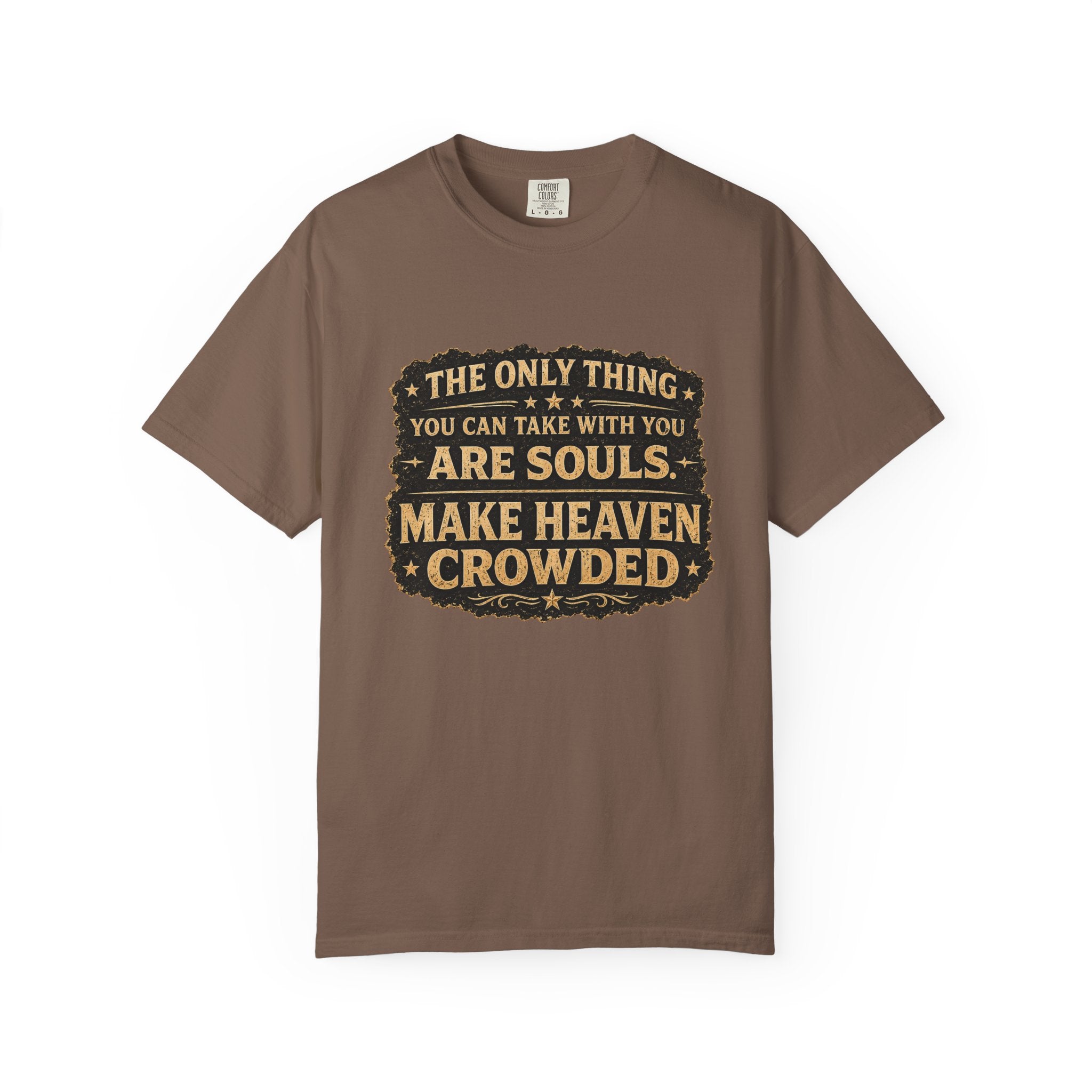 Dude-Shirts — “Make Heaven Crowded” Cross & Dove Inspirational Tee