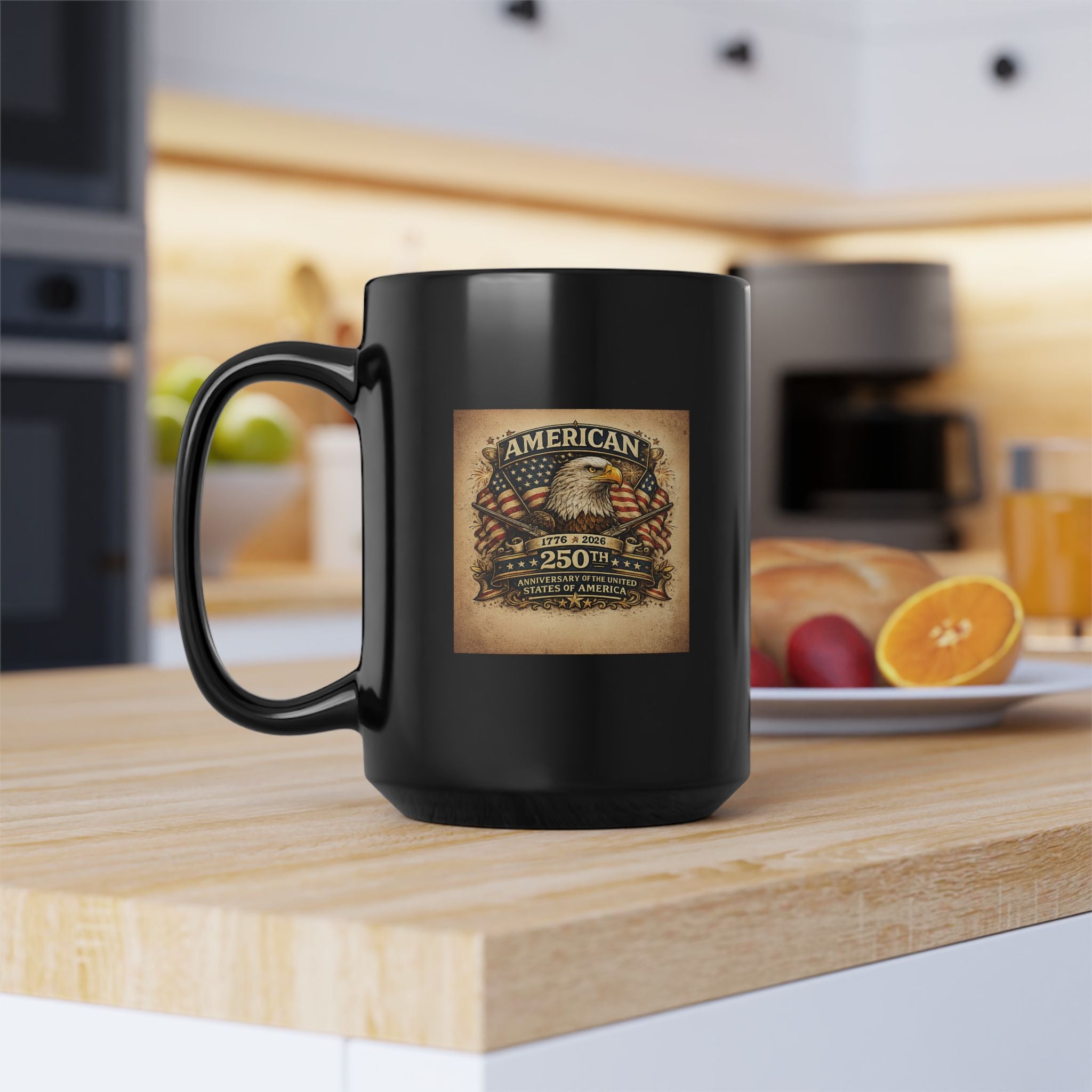 Lil-Mugs AMERICAN 250th Black Mug (11oz & 15oz)