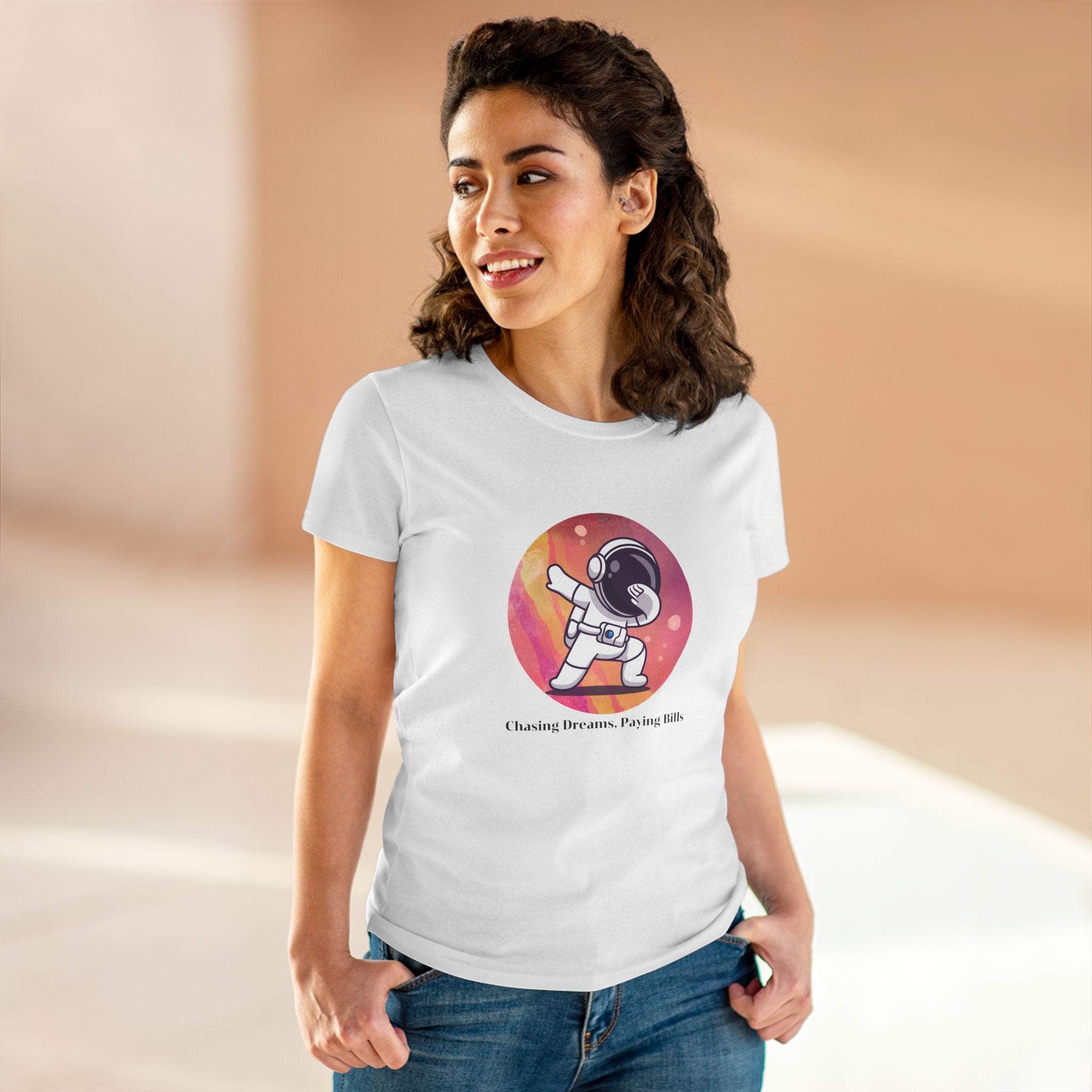 Chick-Shirts ~ Chasing Dreams. Paying Bills. ~ Women's Midweight Cotton Tee
