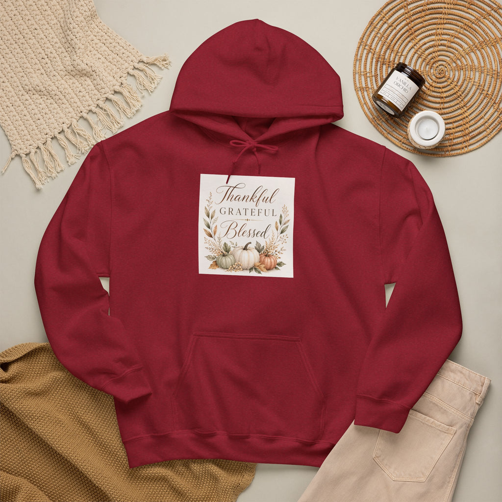 Chick-Shirts ~ Thankful Grateful Blessed Hoodie