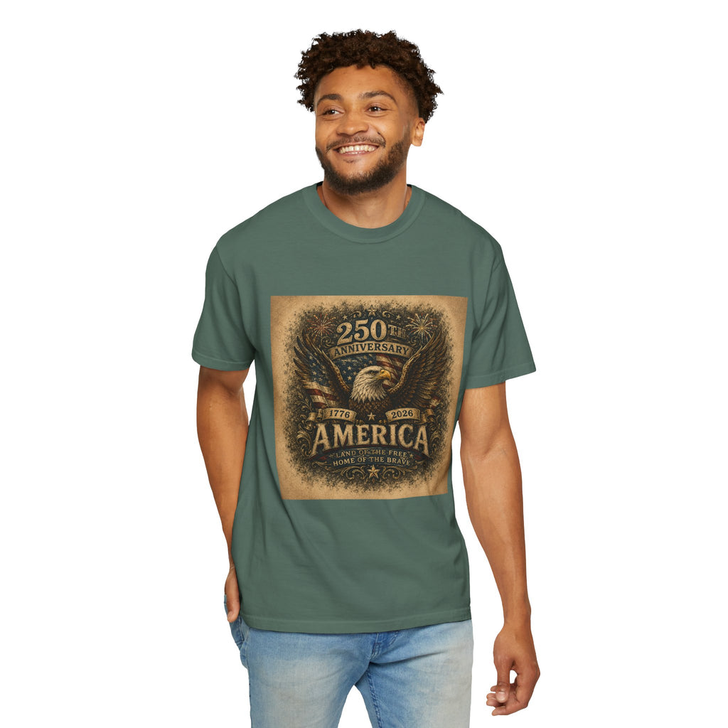 America 250th Anniversary — Land of the Free. Home of the Brave. T-Shirt