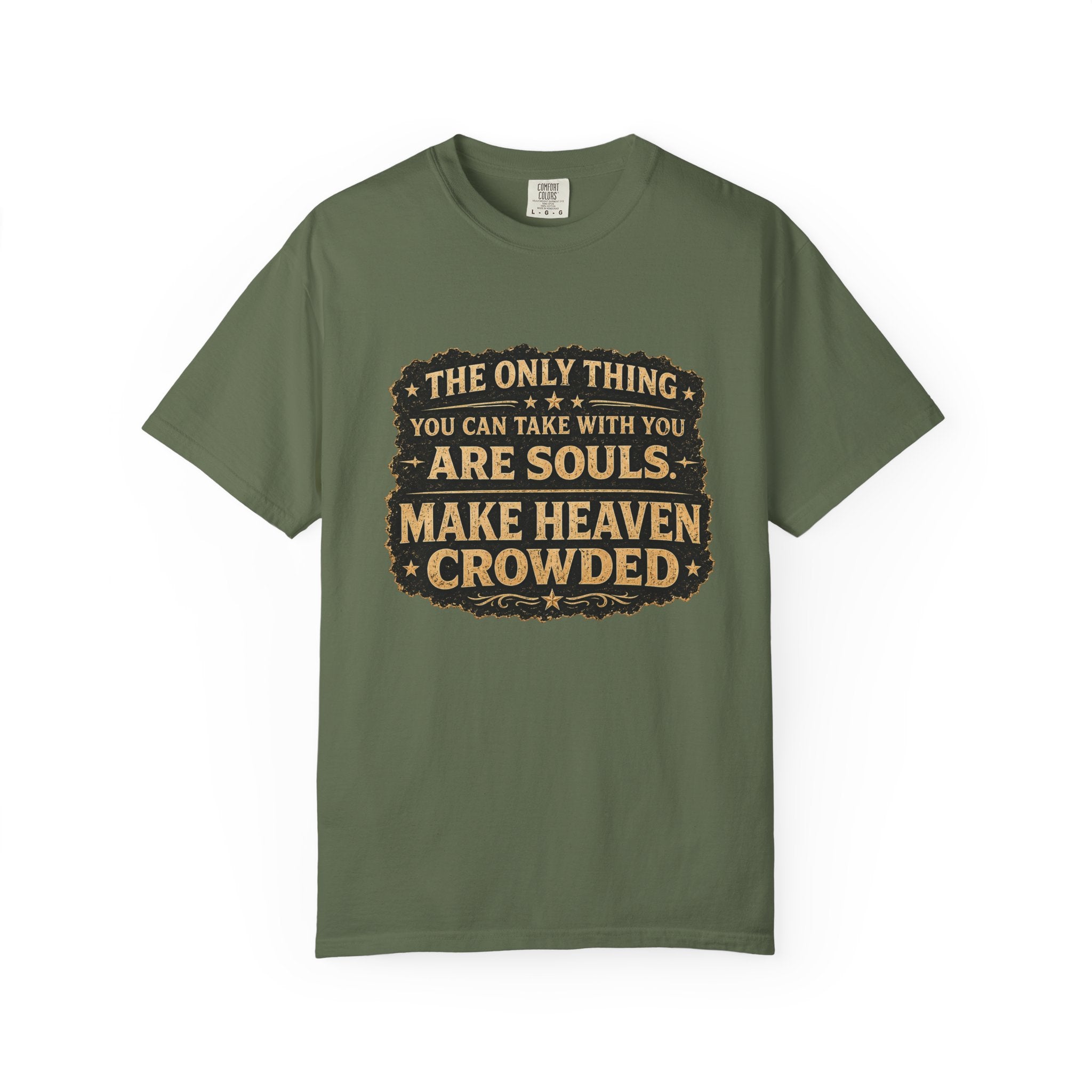 Dude-Shirts — “Make Heaven Crowded” Cross & Dove Inspirational Tee