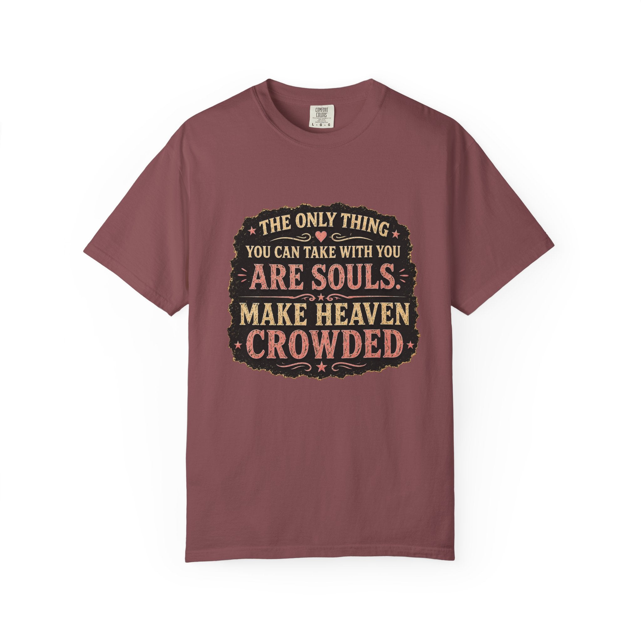 Chick-Shirts — “Make Heaven Crowded” Cross and Dove Inspirational Tee