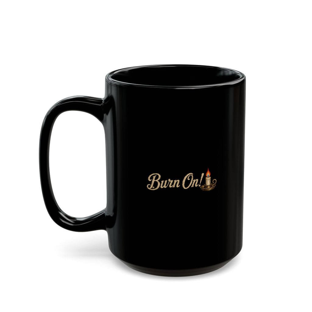 Black Coffee Mug with Small Logo — 11oz & 15oz Ceramic