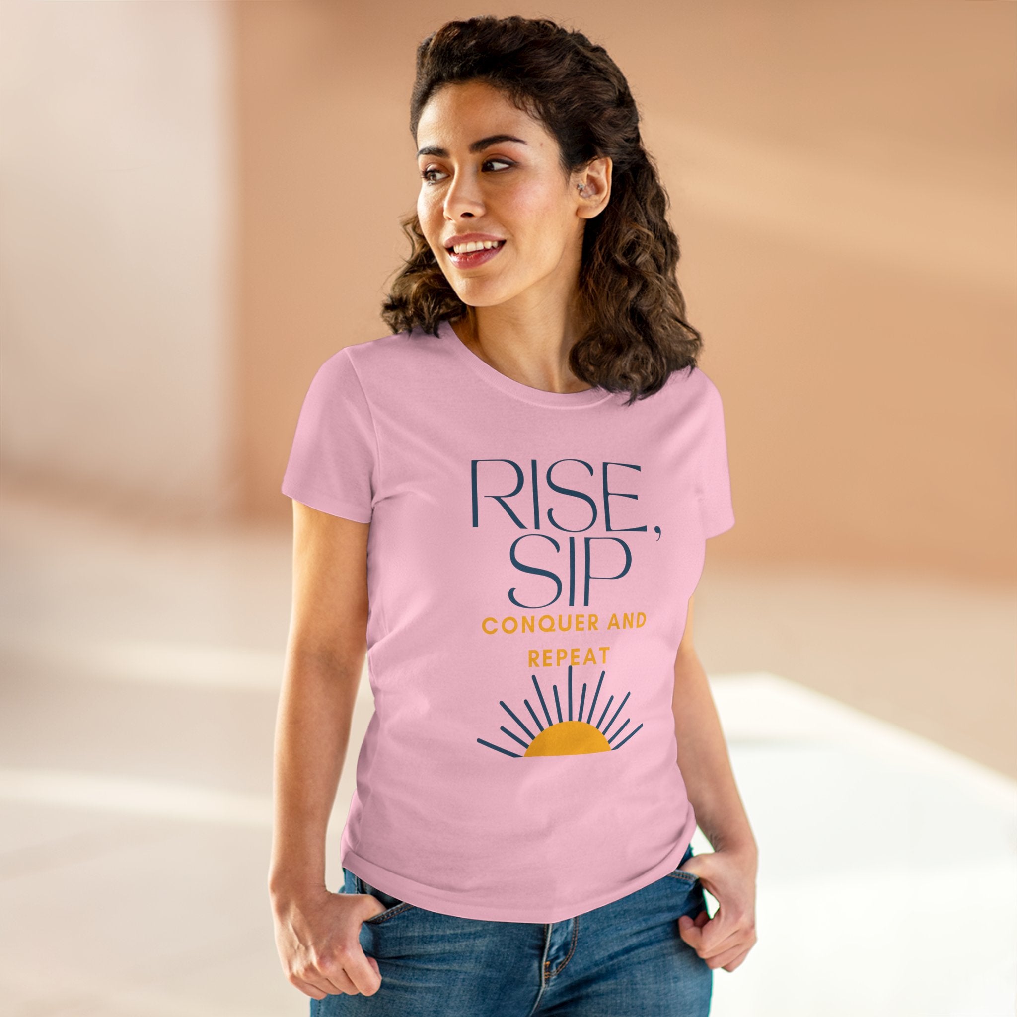Chick-Shirts ~ Rise, Sip, Conquer and Repeat Women's Tee