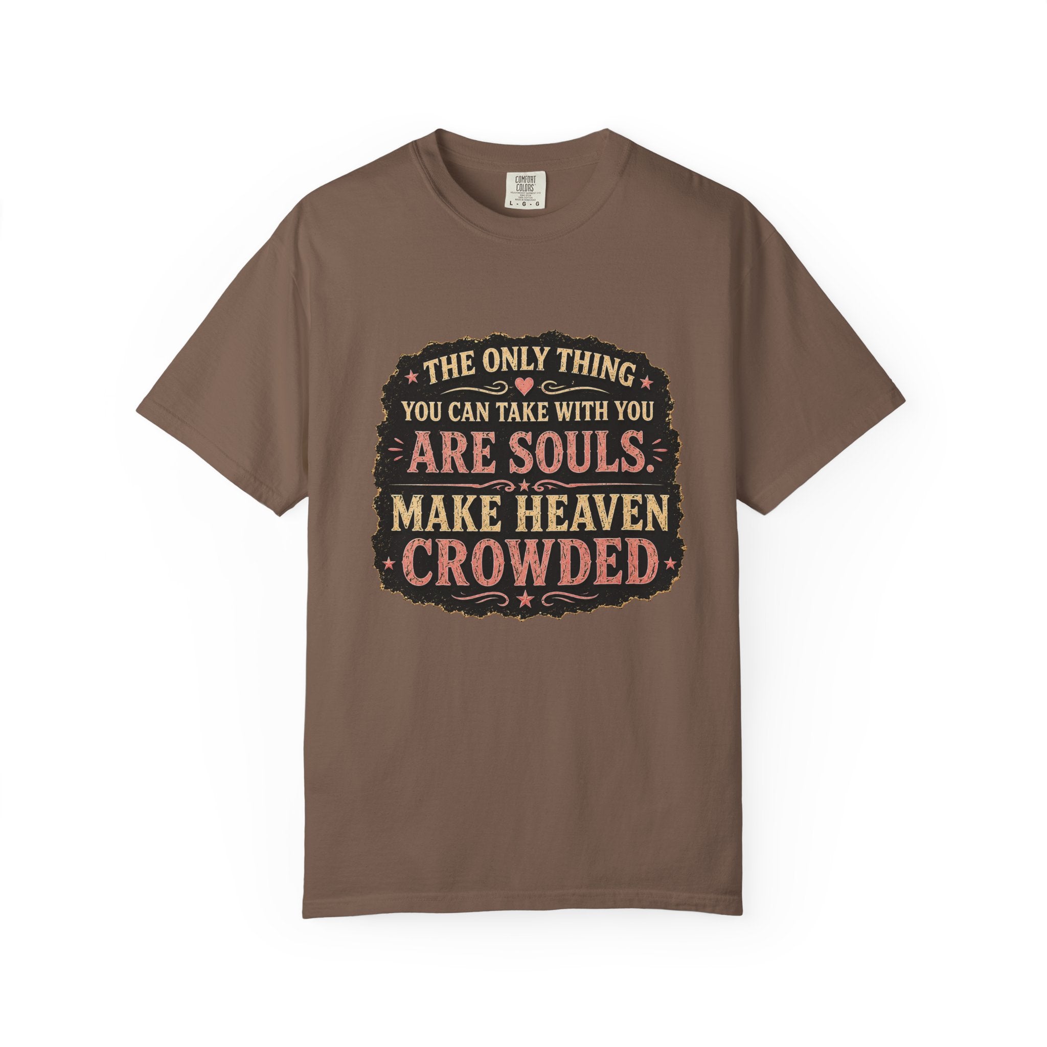 Chick-Shirts — “Make Heaven Crowded” Cross and Dove Inspirational Tee