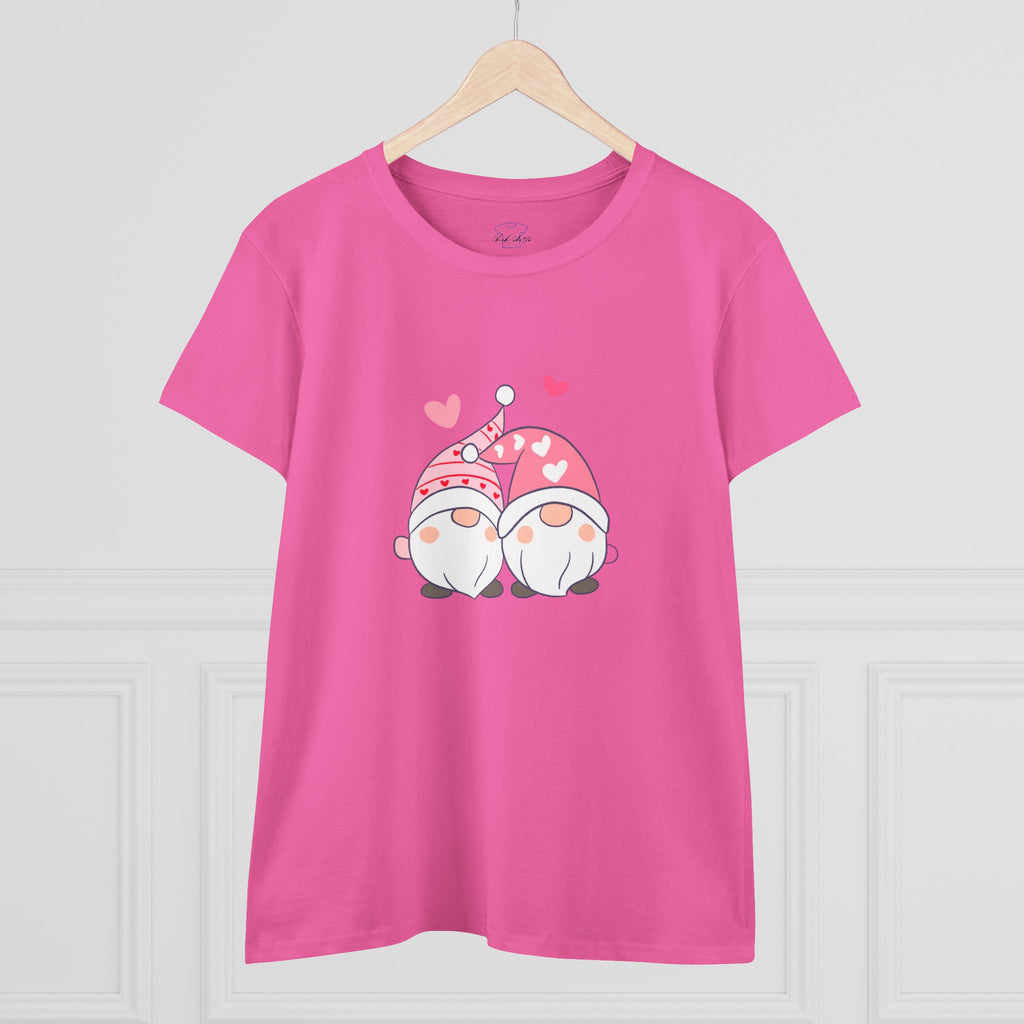 Gnome Couple Love ~ Women's Midweight Cotton Tee