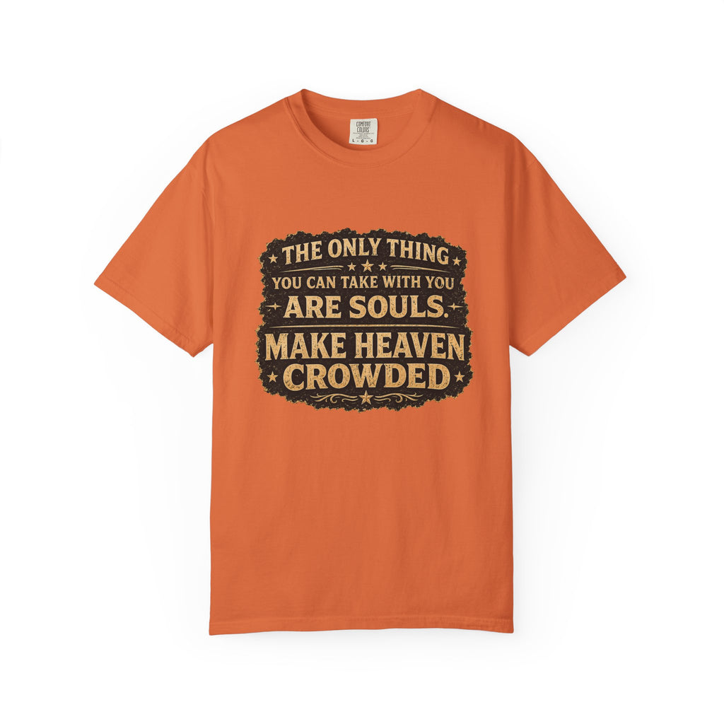 Dude-Shirts — “Make Heaven Crowded” Cross & Dove Inspirational Tee