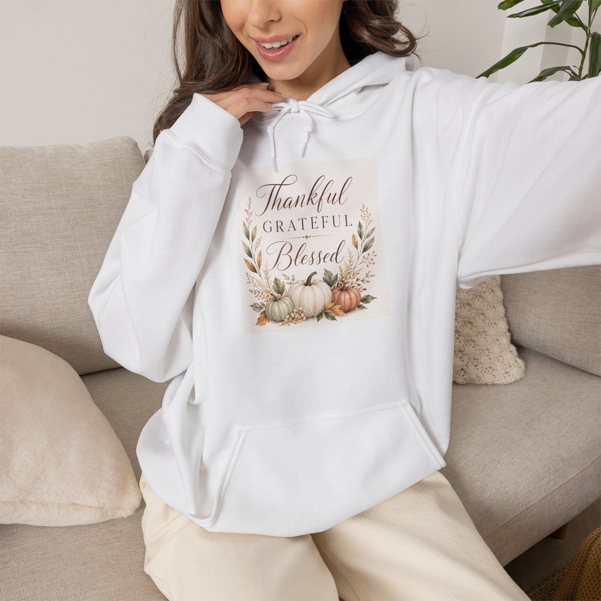 Chick-Shirts ~ Thankful Grateful Blessed Hoodie