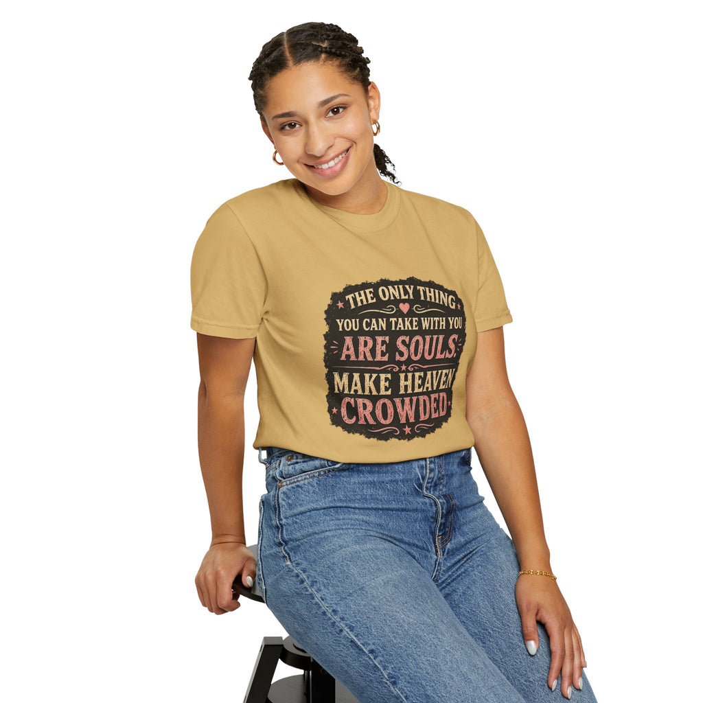 Chick-Shirts — “Make Heaven Crowded” Cross and Dove Inspirational Tee