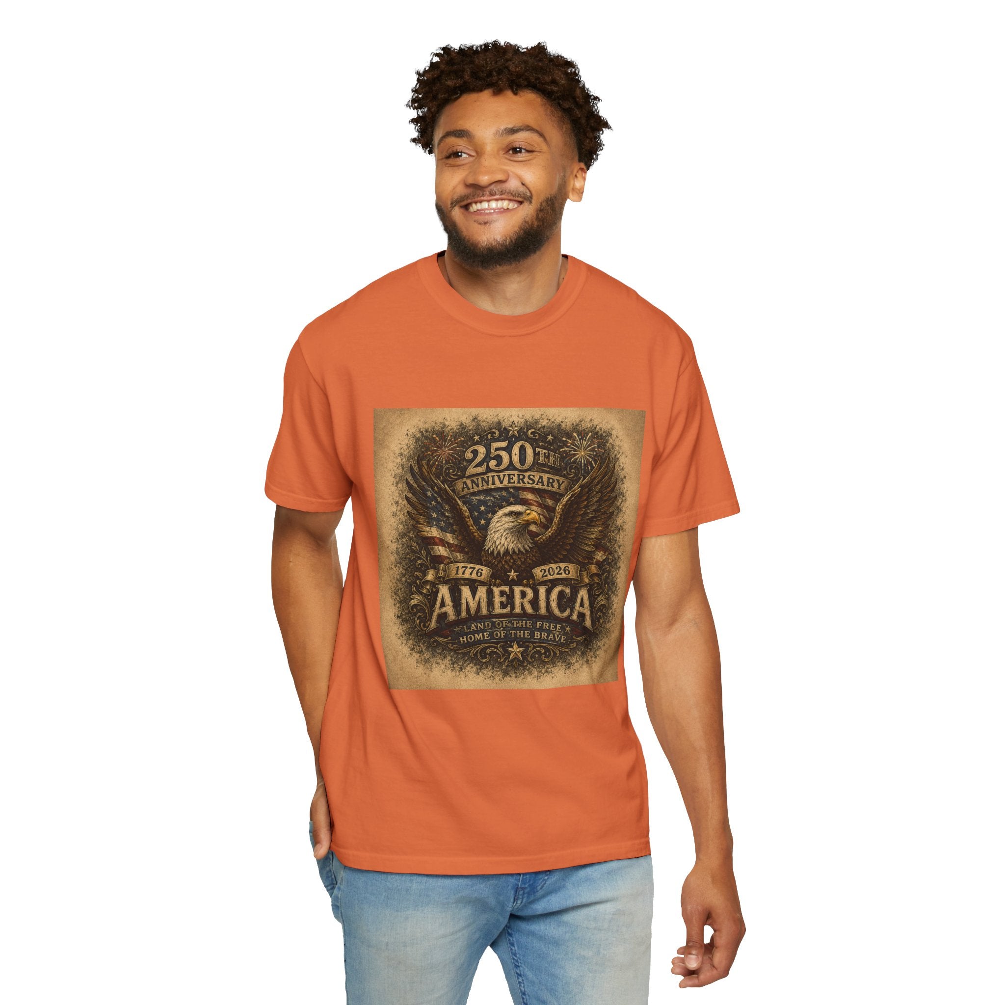 America 250th Anniversary — Land of the Free. Home of the Brave. T-Shirt